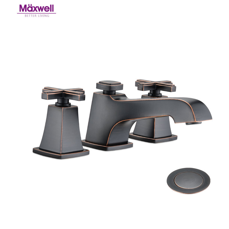 Widespread 2-handle Bathroom Faucet with Drain Assembly, Oil-Rubbed Bronze
