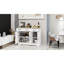 Buffet avec design - blanc à 3 tiroirs et portes, polyvalent pour différentes pièces, revêtement