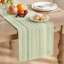 Sage Green Boho Vintage Table Runner 30x143 cm, Elegant Spring Seasonal Holiday Kitchen Dining Holiday Birthday Table Decor for Home Party