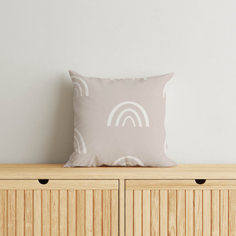 Plain Bows Match Pink Throw Pillow, Taupe/Ivory, 26"H x 26"W