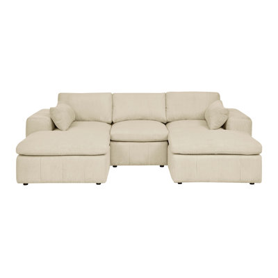 Large Arms Cordory Upholstered Modular Sectional With 2 Ottomans