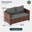 Shawhin 55.5'' Polyethylene (PE) Wicker Outdoor Patio Loveseat-1380002664