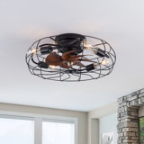Ventilateur de plafond encastré à 7 pales de 19,7 po Hadiah avec télécommande et ensemble d'éclairage inclus