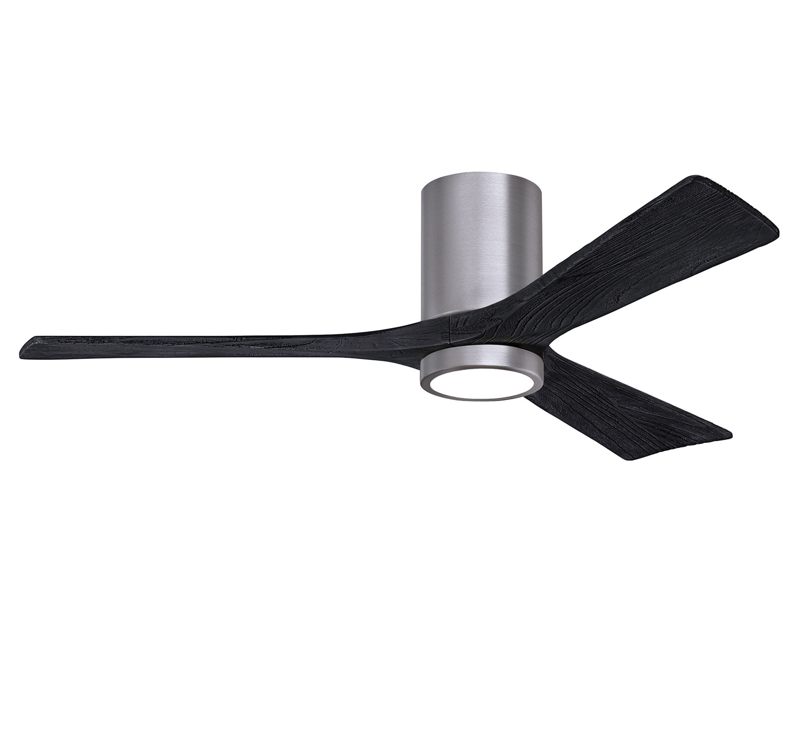 Olivier 3 Blade Ceiling Fan with LED Light Kit, Matte Black, Brushed Pewter, 52"