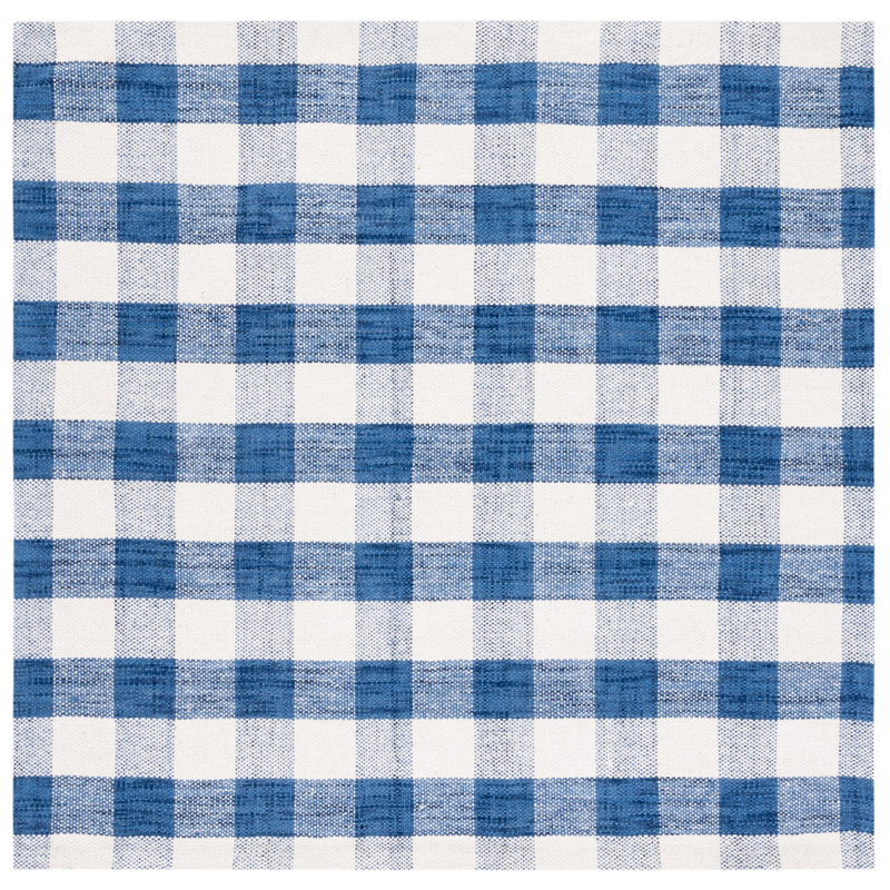 Spirit Hand Woven Wool And Cotton Plaid Rug, Square 6'