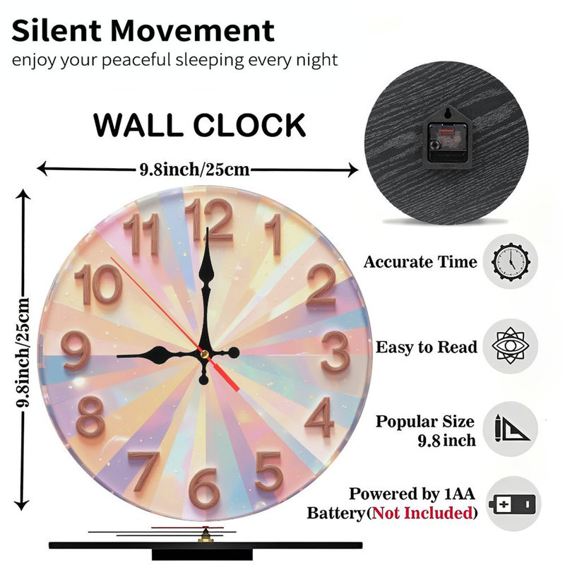Horloge irisée avec chiffres