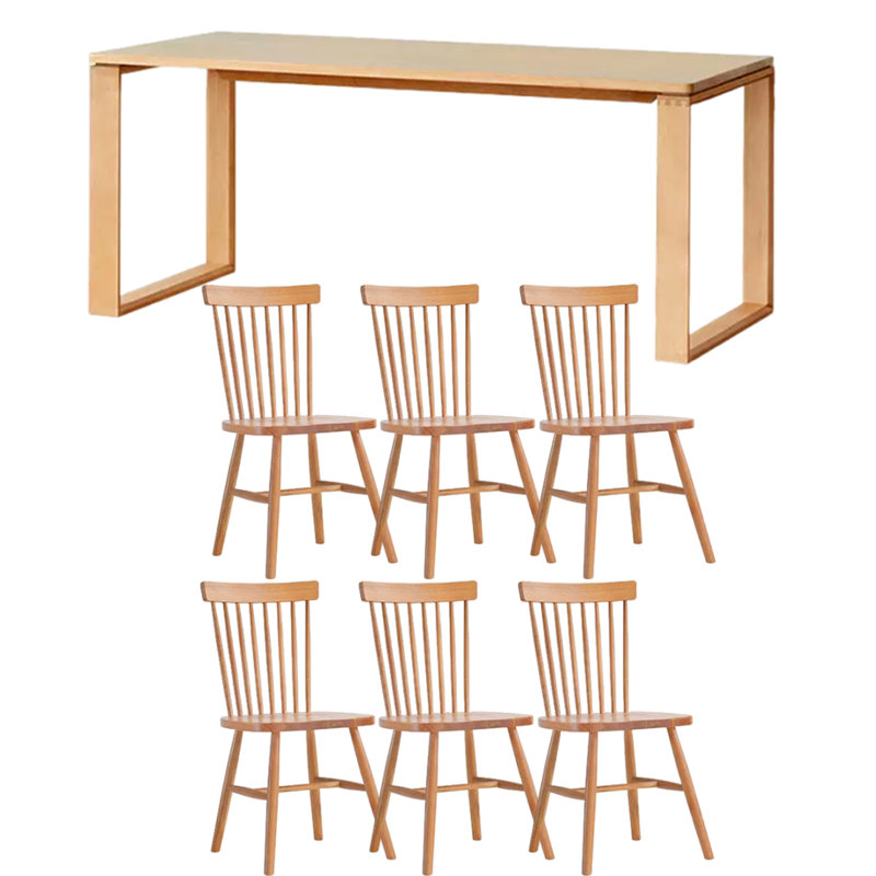 Rectangular Dining Set, 29.52"H x 82.67"L x 33.46"W