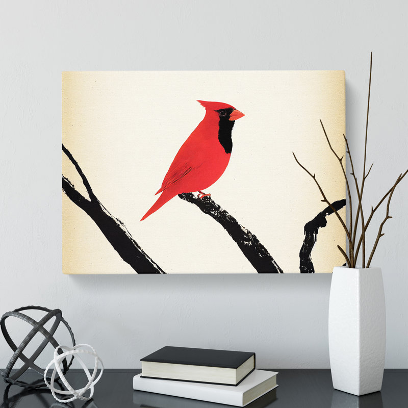 Cardinal Bird - Wrapped Canvas Print, 35cm H x 50cm W x 3cm D