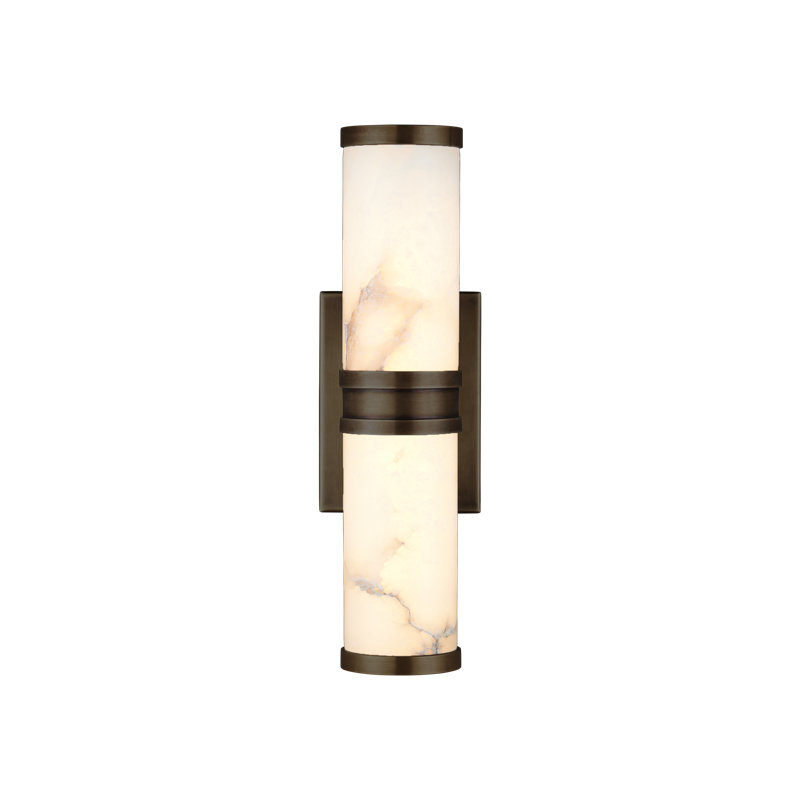 Brenham Wall Sconce, 4.5" H x 14.5" W x 5" D, Natural/Oil Rubbed Bronze, 6