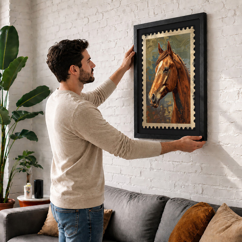 Noble Equine Portrait Vintage - Print, Unframed, A2 - 59.4 x 42.0 cm