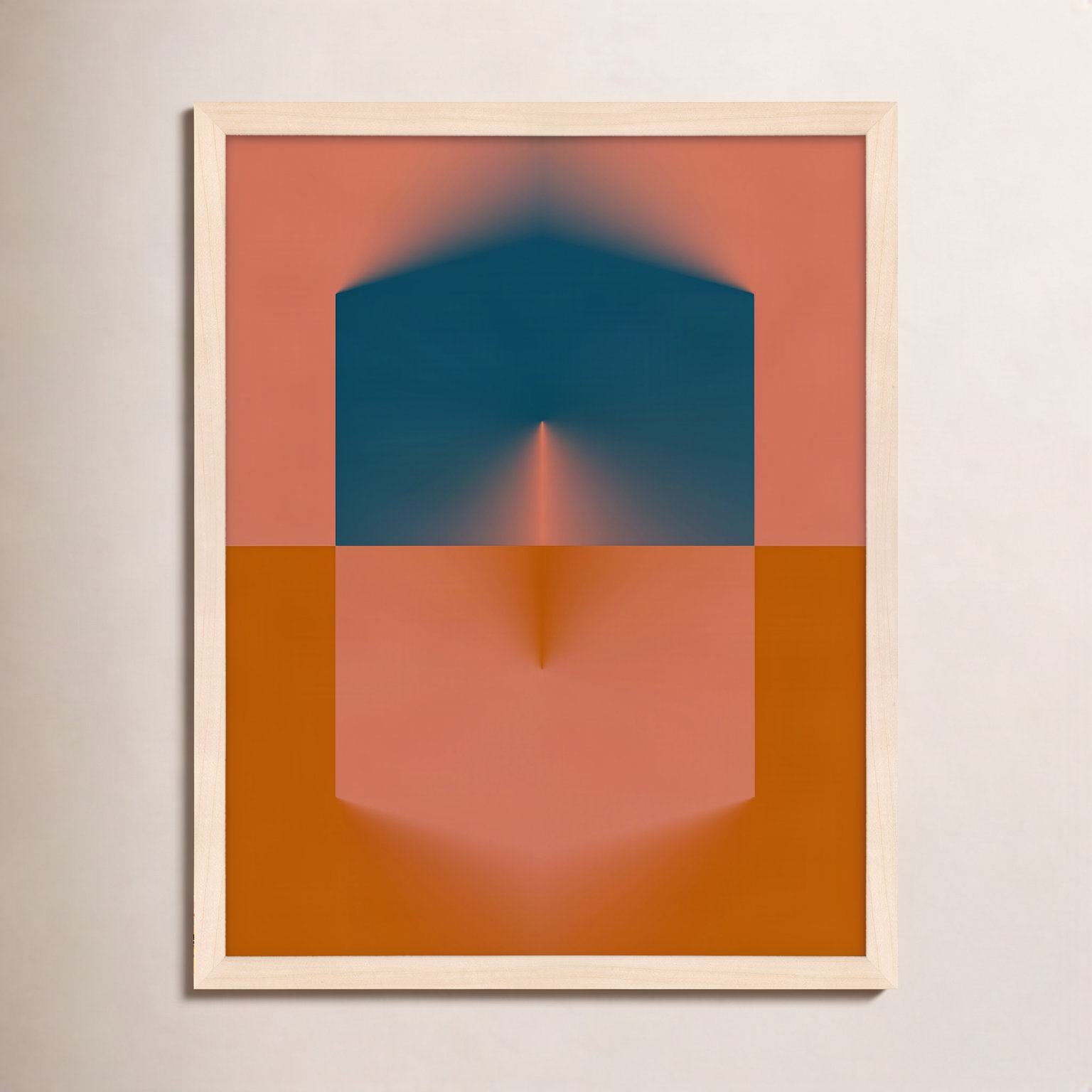Capsule Collection 1 Painting, 38" H x 30" W x 1.25" D, Maple Framed