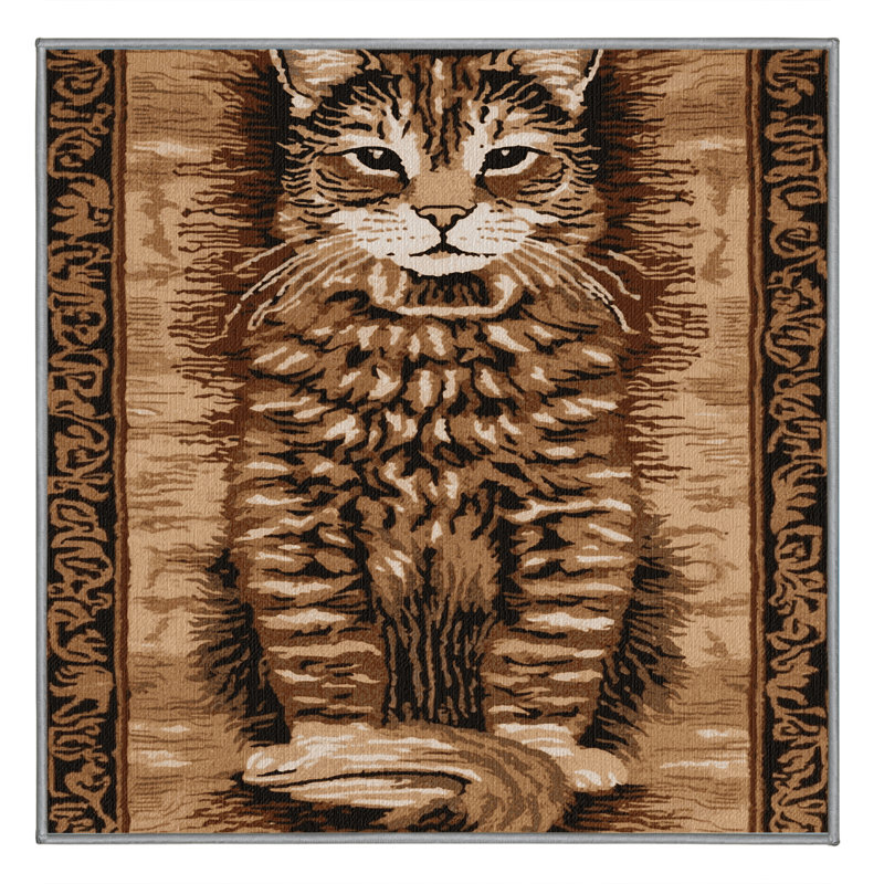 Washable Selkirk Rex Cats Area Rug, Square 3'