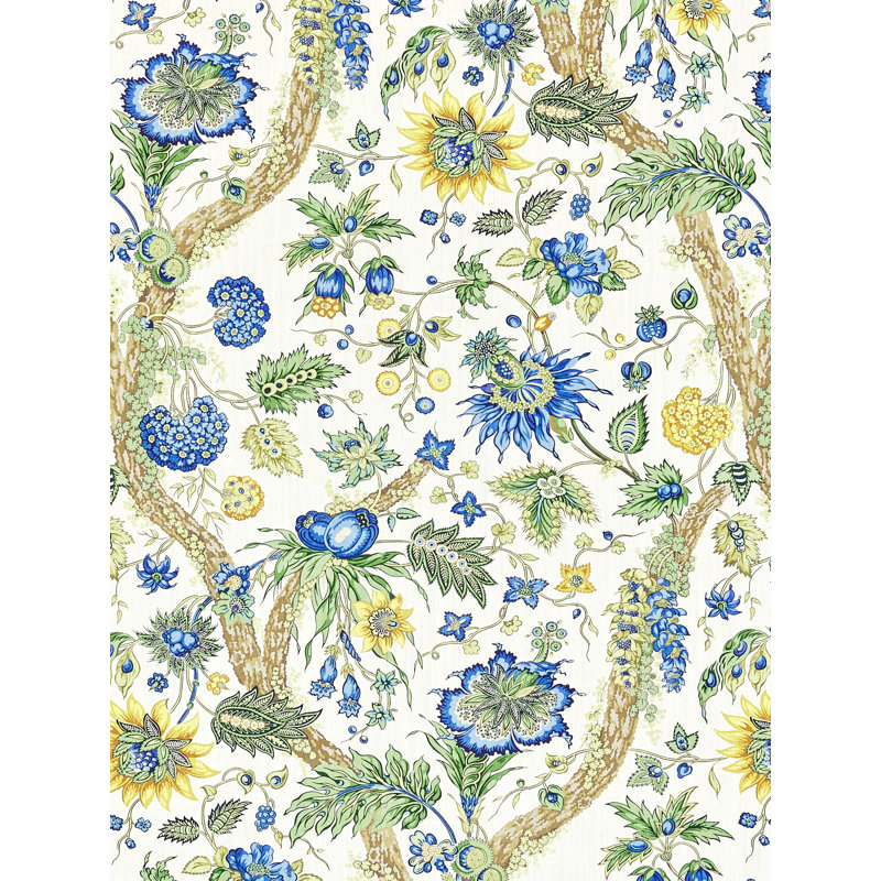 The MET x The House of Scalamandre Fleurs Tropicales, Blue/Gold