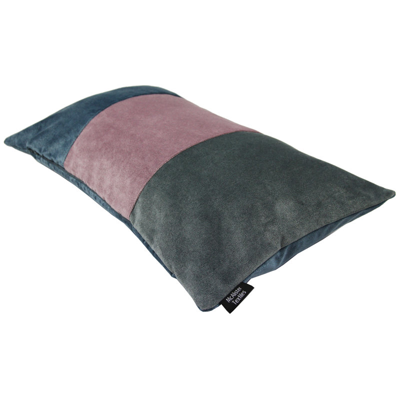 Epicurus Patchwork Rectangular Cushion Cover, 30 x 50cm, Petrol Blue/Heather