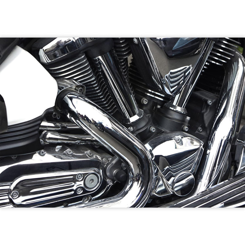Motif de moteur argenté chromé argenté, L 100 po x l 144 po