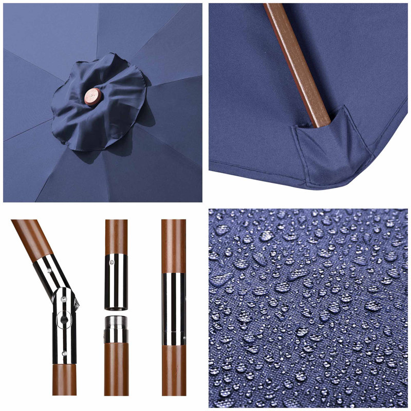 Parasol de marché 8 pi 10 po Flewellyn, Bleu marine