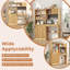 Bureau d'ordinateur de 63 po de hauteur avec huche, bureau d'ordinateur en bois cannelé, comprenant une station de charge, un tiroir et une armoire de rangement, pour le travail et les études à domicile, chêne-742719904