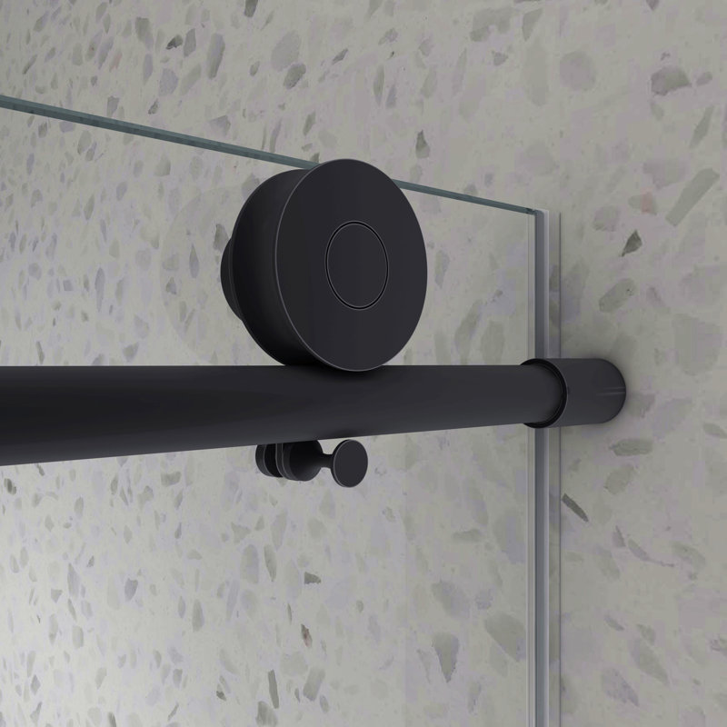 Une porte de douche fixe et une porte décalée sans cadre, de grandes poulies en acier inoxydable 304 de 70 mm avec fonction de fermeture douce réglable, avec nettoyage nano facile et anti-déflagrant