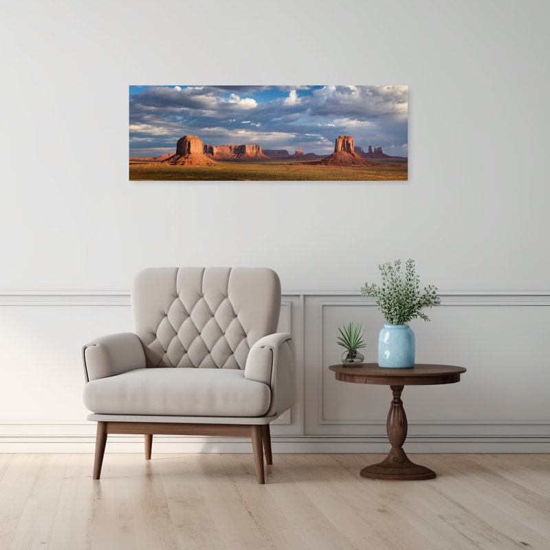 Monument Valley Landscape by Fegari - Wrapped Canvas Panoramic Print, 91.44 cm H x 30.48 cm W