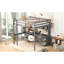 Lit mezzanine de taille grise avec bureau, espaces de rangement généreux et rangement de chargement, port de tiroirs-573316873