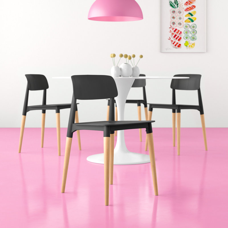 Chaise empilable Adalyn, Noir