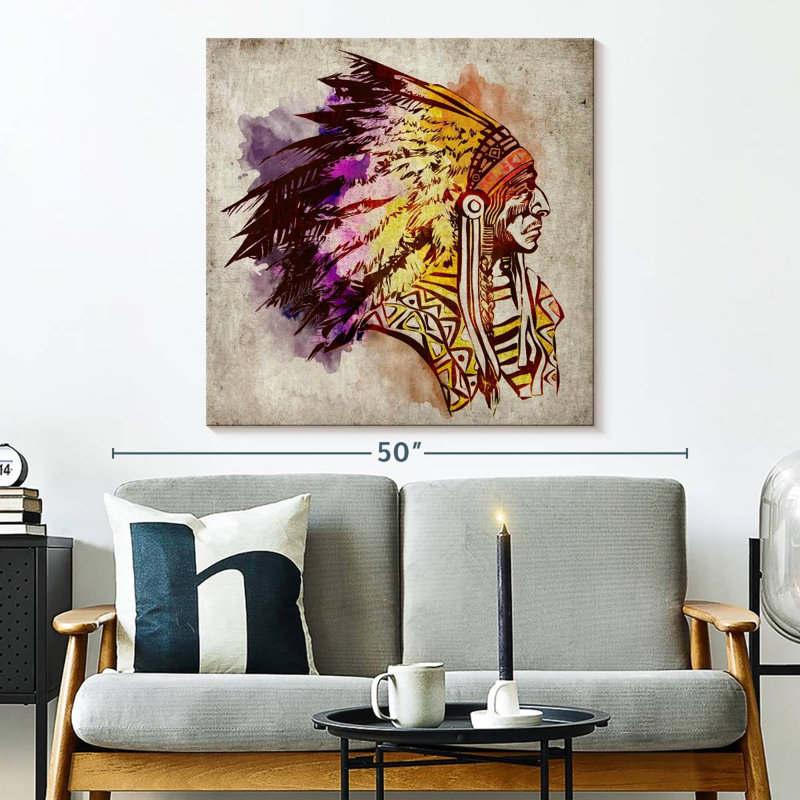 Lelar American Indian Chief, 33" H x 33" W