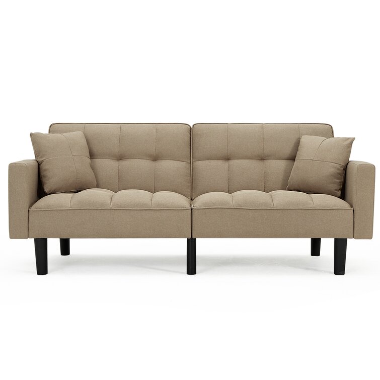 Geraldton Twin 76'' Upholstered Cushion Back Convertible Sofa