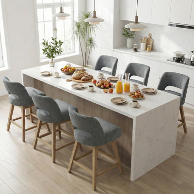 27.1" High Swivel Bar Stools (Set Of 6)