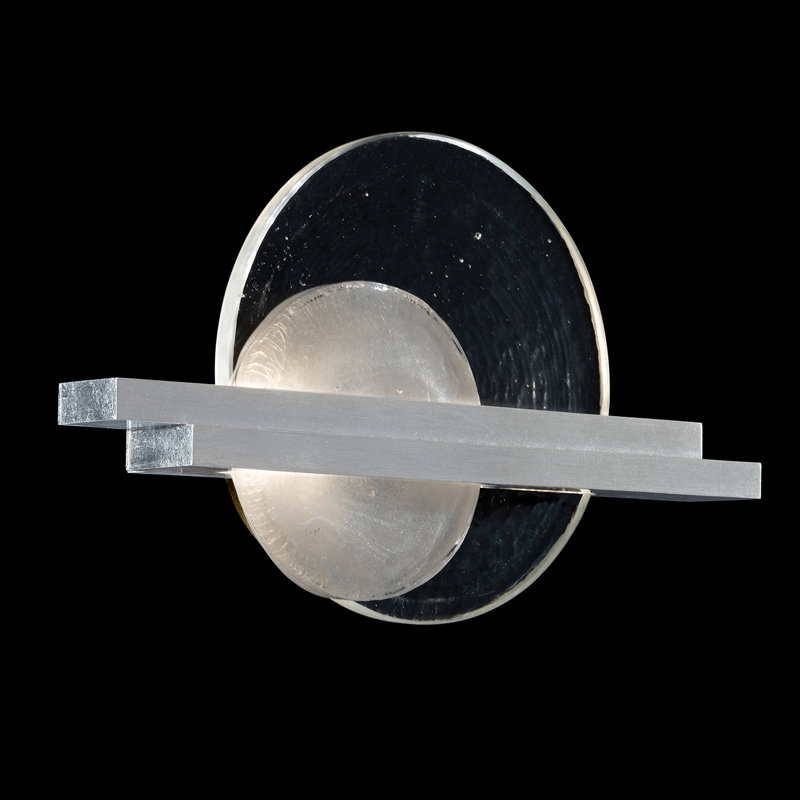 Selene Wrought Iron LED Flush Mounted Sconce, Silver