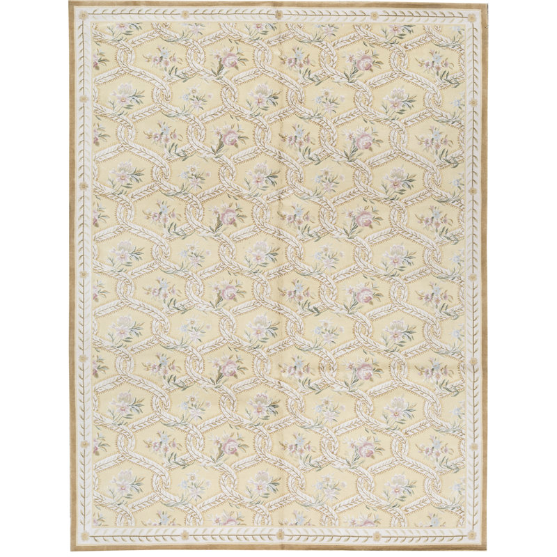 Tapis doré de haute qualité noué à la main