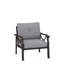 Ensemble de 2 fauteuils en métal toutes saisons, structure kaki avec coussins gris-1122530853