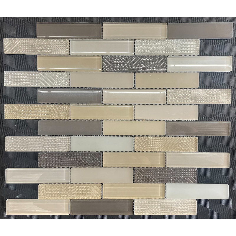 1" x 3" Flat Glass Brick Joint Mosaic Wall Tile