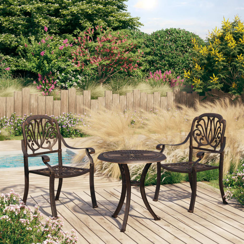 Ensemble bistro Massaoud, Bronze, H 25,6 po x L 24,8 po x l 24,4 po