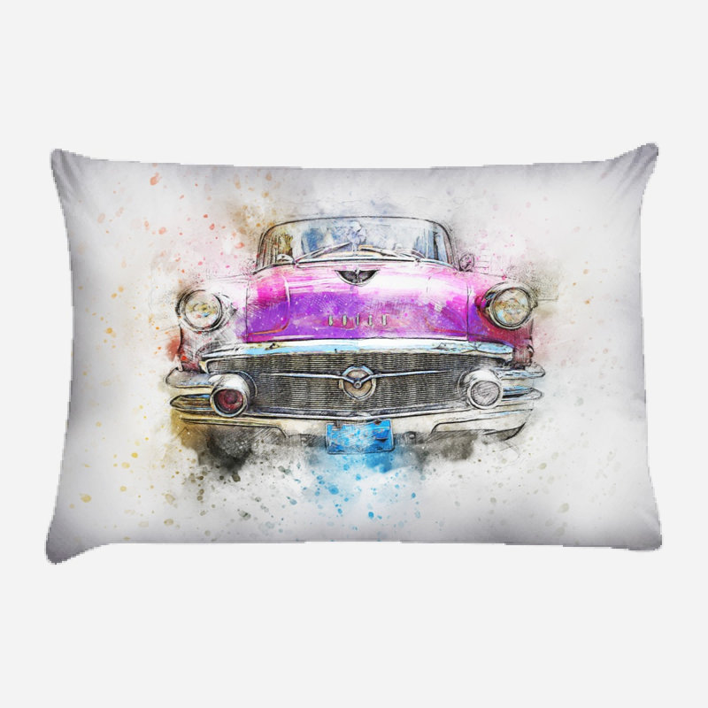 Outdoor Reversible Throw Pillow, Microsuede, Indoor