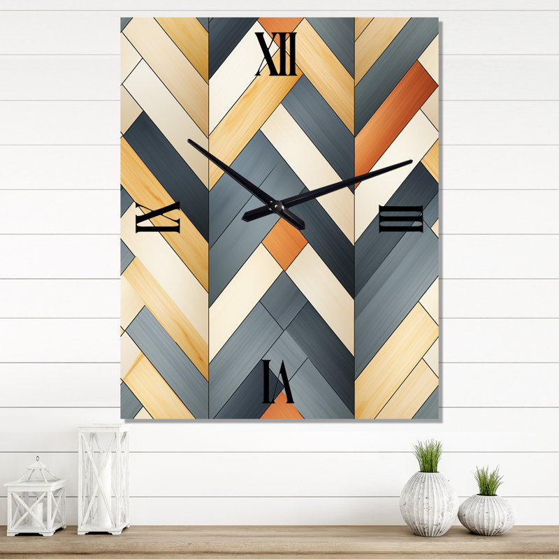 Janovia - Horloge murale moderne géométrique, Moyen