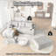 Canapé modulaire 3 pièces en velours côtelé de 104 po avec repose-pieds [mousse haute densité améliorée], modulaire, sans assemblage-48136596
