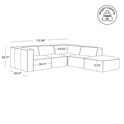 Jaye - 4 Piece Upholstered Sofa With Ottoman