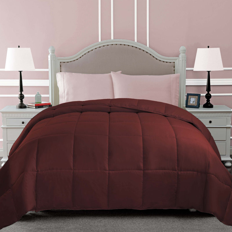 Édredon réversible en duvet synthétique hypoallergénique toutes saisons de poids moyen classique, Édredon simple TG