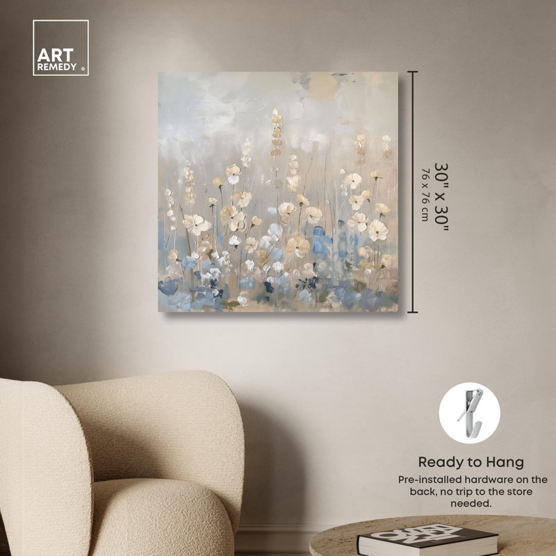 «Luminescent Meadow Canvas Farmhouse» par Art Remedy, Toile tendue, H 30 po x l 30 po x P 1,5 po