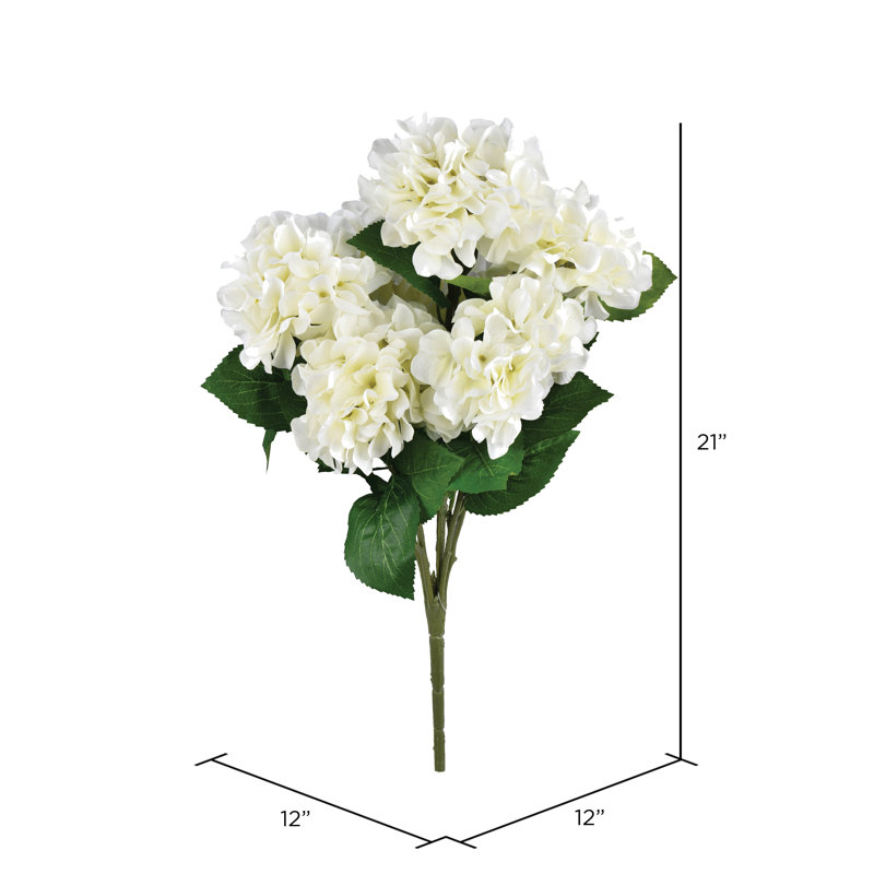 Hortensia artificiel 21 "21", Blanc