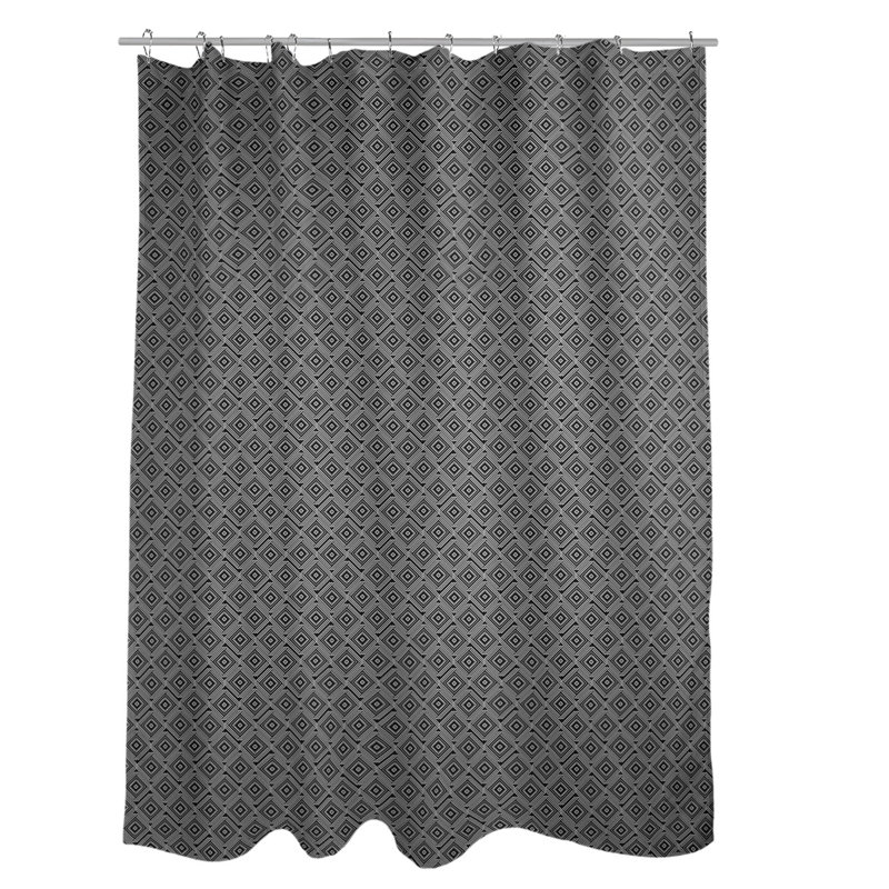 Rideau de douche simple Maze Square, Noir / Blanc