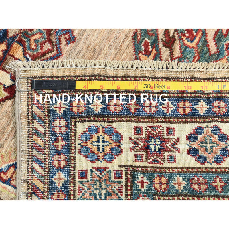 Tapis de couloir afghan super Kazak en laine noué à la main brun 3 pi x 13 pi 6 po BDDD2D6E5C0F4699A27D6CB78F010D15