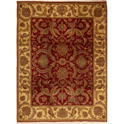 Trinity Wool Oriental Area Rug in Red/Gold/Army