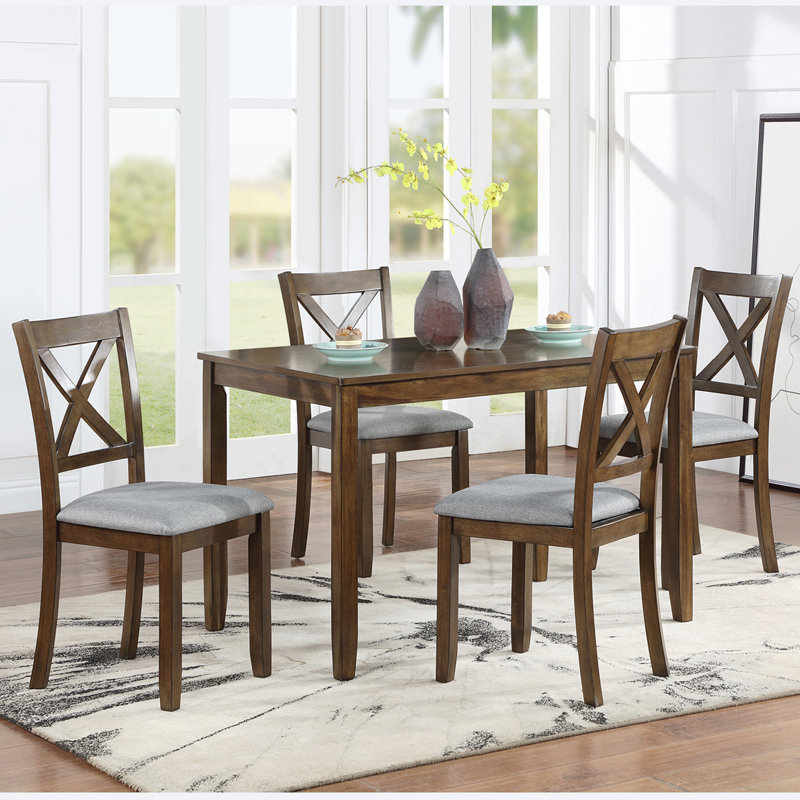 Chaise de cuisine avec siège rembourré, Noyer