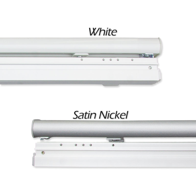 Pine 6-Panel Single Rail Blackout Panel Track Extendable 70"-130"W x 94"H, Panel width 23.5", Satin Nickel