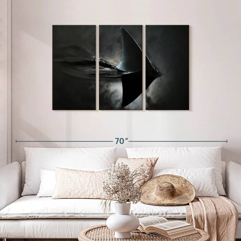 Brampt Shark In Dark Waters, 28" H x 45" W