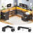 Rockville 108.2'' W L-Shaped Computer Desk with Drawers and Power Outlets-215874024