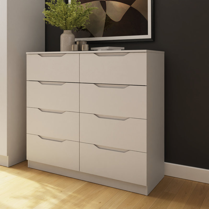 110cm W 8 - Drawer Chest of Drawers, White