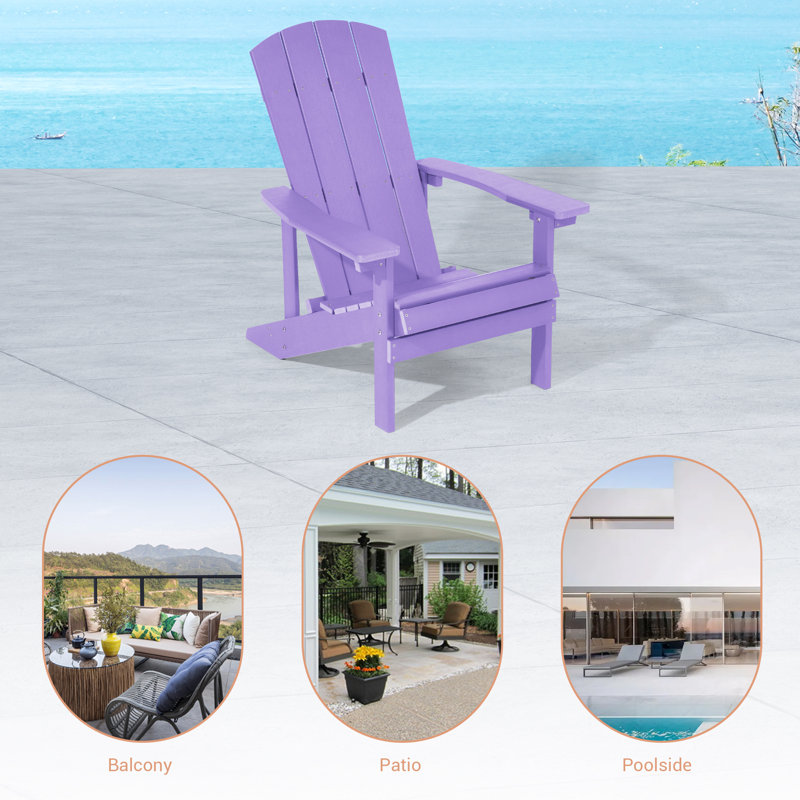 Chaise Adirondack en bois Carisha, Mauve