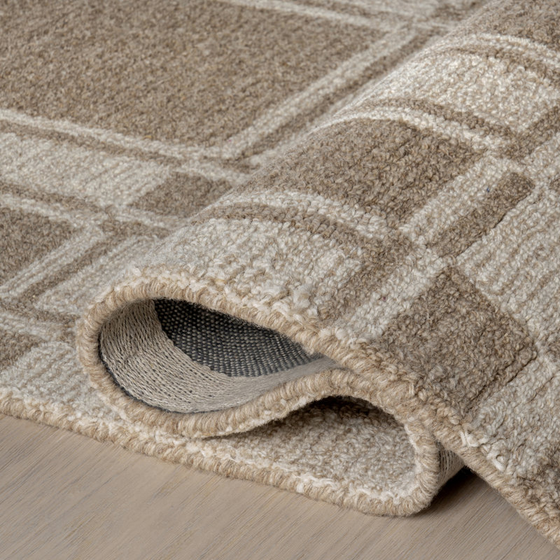  Marlowe Bordered Wool Area Rug, Rectangle 4' x 6'